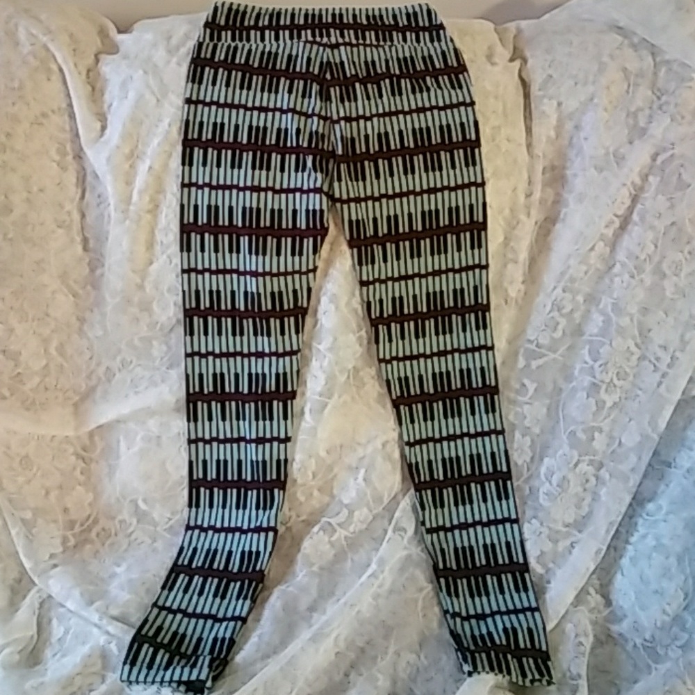 Piano keys leggings blue & brown Athleisure, Travel, Balletcore, Party